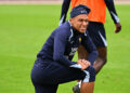 Kylian Mbappé avec l'Équipe de France à l'entraînement - Photo by Icon Sport