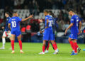 Les Bleus après la défaite contre l'Italie - Photo by Icon Sport