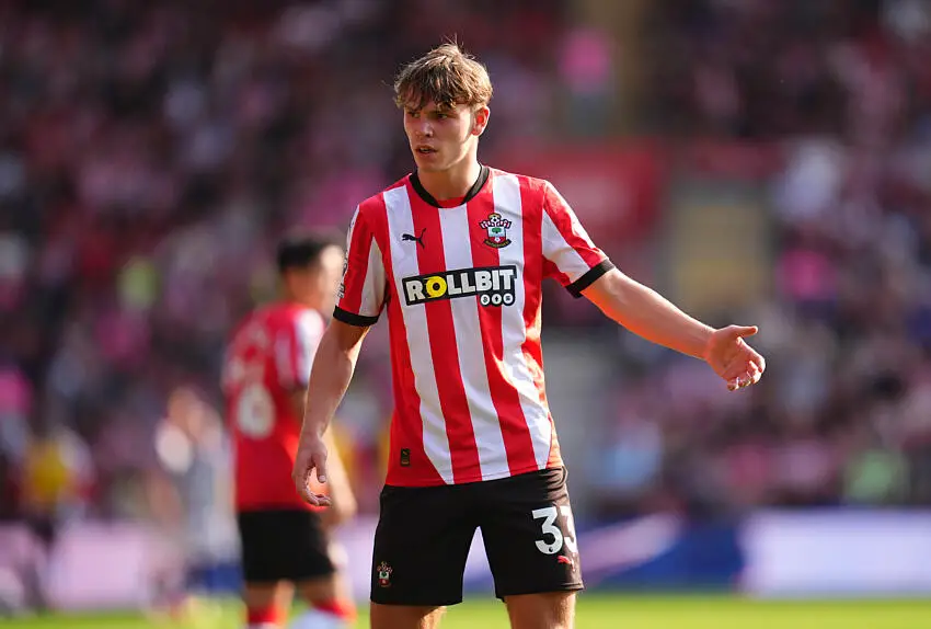 Southampton's Tyler Dibling during the Premier League match at St Mary's Stadium, Southampton. Picture date: Saturday September 21, 2024.   - Photo by Icon Sport