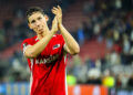 ALKMAAR - 25-09-2024, AFAS Stadium. UEFA Europa League, season 2024/2025 during the match AZ - Elfsborg. Final score 3-2. AZ player Ruben van Bommel celebrating the win.. during the UEFA Europa League match between Alkmaar and Elfsborg on September 25, 2024 at AFAS Stadion, in Alkmaar, Netherlands. (Photo by ProShots/Icon Sport)   - Photo by Icon Sport