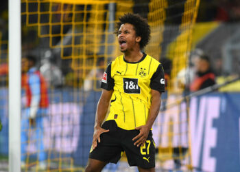 Karim Adeyemi avec le maillot de Dortmund (Photo by Ralf Treese/DeFodi Images)   - Photo by Icon Sport