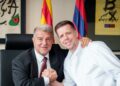 Joan Laporta et Wojciech Szczesny - FC Barcelone