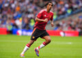 Manchester United's Leny Yoro during the pre-season friendly match at the Scottish Gas Murrayfield Stadium, Edinburgh. Picture date: Saturday July 20, 2024.   - Photo by Icon Sport