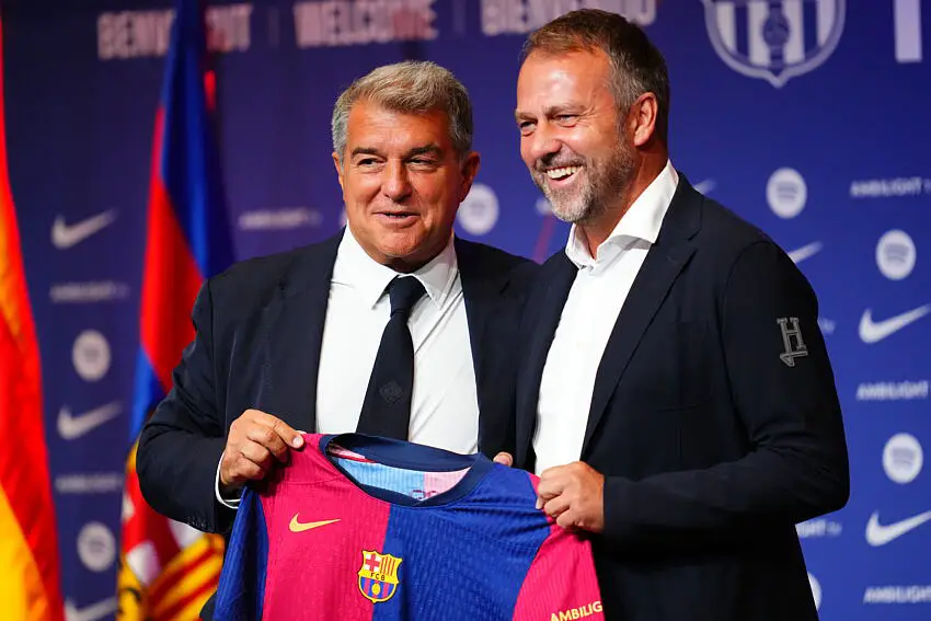 Joan Laporta avec Hansi Flick