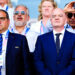 Victor Montagliani, President of the CONCACAF alongside Gianni Infantino, FIFA President, watching the Women's Gold Medal Match between USA and Brazil, at Parc des Princes, Paris, on the fifteenth day of the 2024 Paris Olympic Games in France. Picture date: Saturday August 10, 2024.   Photo by Icon Sport   - Photo by Icon Sport