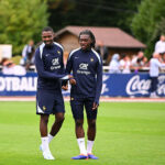 Thuram et Koné avec les Bleus à l'entraînement en septembre 2024.