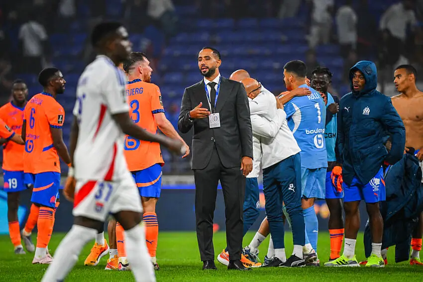 Mehdi Benatia avec l'OM à Lyon.