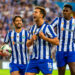 Nico Gonzalez (C) of FC Porto celebrates a goal with his teammates during the Liga Portugal Betclic match between FC Porto and FC Arouca at Estadio do Dragao. Final Score : FC Porto 4 : 0 FC Arouca (Photo by Diogo Baptista / SOPA Images/Sipa USA)   - Photo by Icon Sport