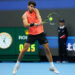 (240930) -- BEIJING, Sept. 30, 2024 (Xinhua) -- Carlos Alcaraz of Spain hits a return during the men's singles quarterfinals against Karen Khachanov of Russia at 2024 China Open tennis tournament in Beijing, capital of China, Sept. 30, 2024. (Xinhua/Zhang Chenlin)   - Photo by Icon Sport