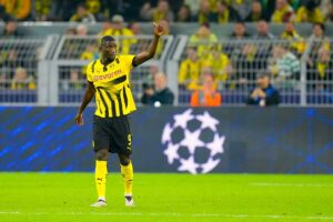 Serhou Guirassy avec le Borussia Dortmund.