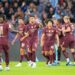 Manchester City players a goal celebrate during UEFA Champions league match, SK Slovan Bratislava - Manchester City , 01. october 2024 Copyright: xMICHALxFAJT,ZOSPORTU.SKx DSC_2090   - Photo by Icon Sport