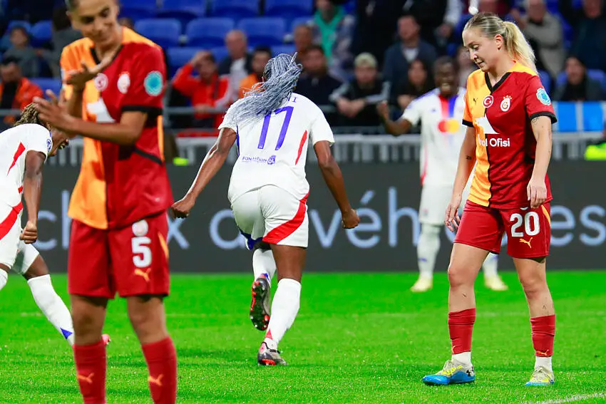 Kadidiatou Diani avec l'OL face à Galatasaray.