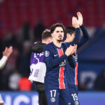 Vitinha avec le PSG contre le RC Strasbourg au Parc des Princes.