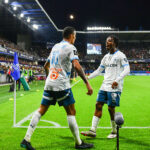 Mason Greenwood et Elye Wahi avec l'OM à Montpellier.