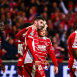 Pierre Lees-Melou avec Brest, après son but égalisateur contre le Bayern Munich en Ligue des Champions.