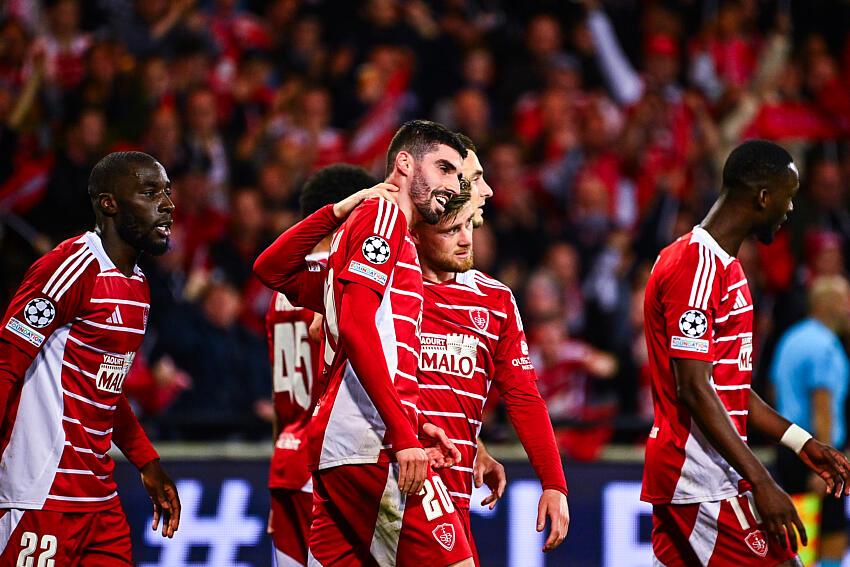 Pierre Lees-Melou avec Brest, après son but égalisateur contre le Bayern Munich en Ligue des Champions.