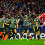 Les joueurs du LOSC célèbrent contre l'Atlético Madrid.