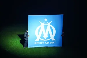 Le logo de l'OM lors de Lyon / Marseille