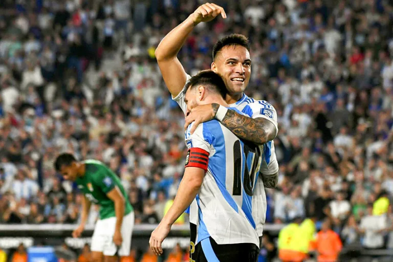 Lionel Messi et Lautaro Martinez avec l'Argentine en 2024.