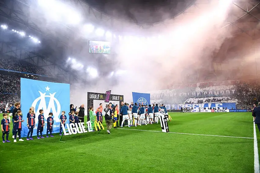 L'Orange Vélodrome avant OM / PSG en 2024.