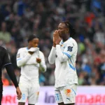 Ismaël Koné avec l'OM contre Auxerre