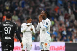 Ismaël Koné avec l'OM contre Auxerre