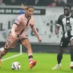 Barcola avec le PSG face à Angers.