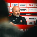 Jorge Sampaoli lors de sa présentation avec le Stade Rennais.