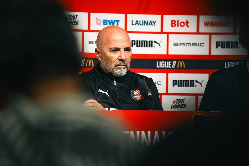 Jorge Sampaoli lors de sa présentation avec le Stade Rennais.