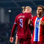 Antonio Nusa et Haaland avec la Norvège contre la Slovénie