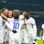 l'Équipe de France à San Siro contre l'Italie