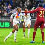 Kadidiatou Diani avec l'OL face à l'AS Rome.