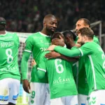 Les joueurs de l'ASSE célèbrent contre le MHSC