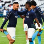 Dimtri Payet avec Bouna Sarr en 2019 à l'OM