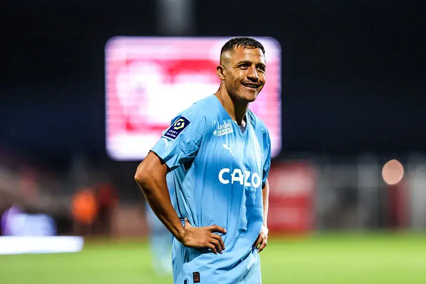 Alexis Sanchez pour son dernier match avec l'OM en 2023 à Ajaccio