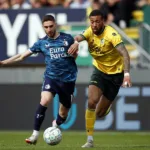 Loreintz Rosier avec Fortuna Sittard contre le Feyenoord Rotterdam