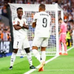 Kylian Mbappé et Vinicius avec le Real Madrid face à l'Espanyol Barcelone