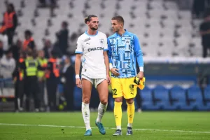 Jeffrey de Lange avec Adrien Rabiot à l'OM