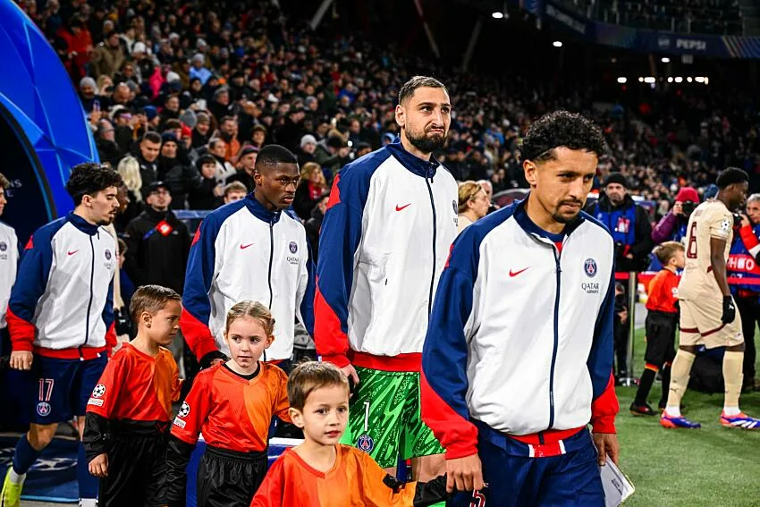 Nuno Mendes, Gianluigi Donnarumma, Marquinhos avec le PSG