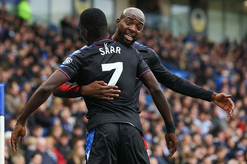 Ismaïla Sarr et Jean-Philippe Mateta avec Crystal Palace contre Brighton and Hove