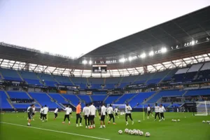 L'AS Monaco à l'entraînement avant le Trophée des champions contre le PSG au Stadium 974