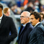 Frank McCourt, Medhi Benatia et Pablo Longoria au Vélodrome