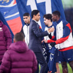 Nasser al-Khelaïfi avec Hakimi et Mendes